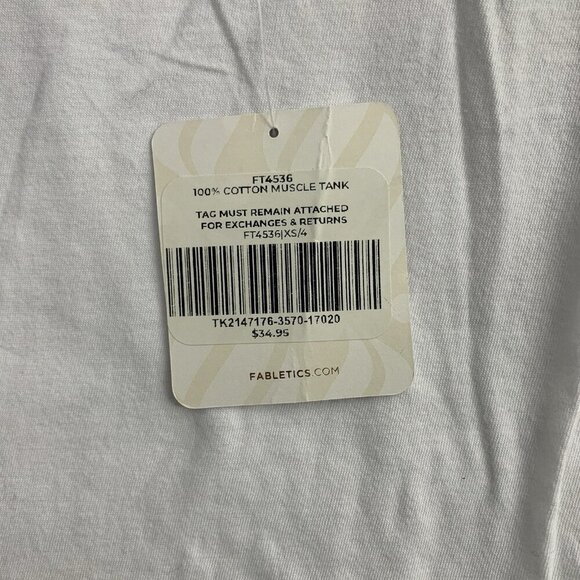 Fabletics Shirt Women XS White Micah Tank Top Athleisure Activewear Gym Yoga - Picture 8 of 12